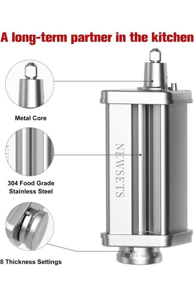 Pasta roller attachment for kitchen stand mixer