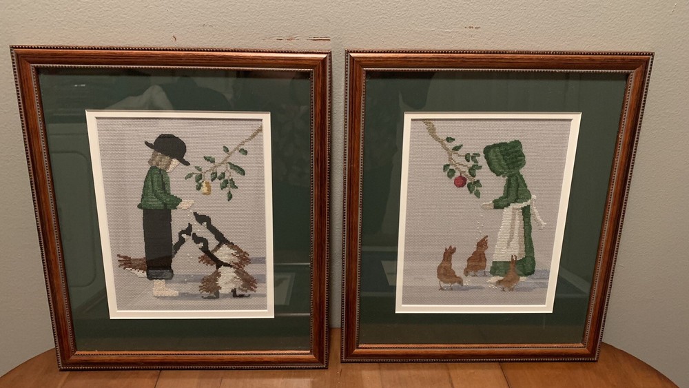 Framed Cross Stitch 4 Pieces