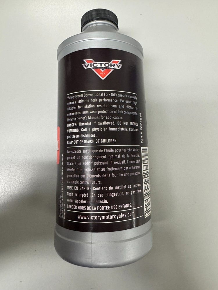 VICTORY Fork Oil Type 2, 1 U.S. Quart (32 fl. oz.) SOLD PER QUART - 2874568