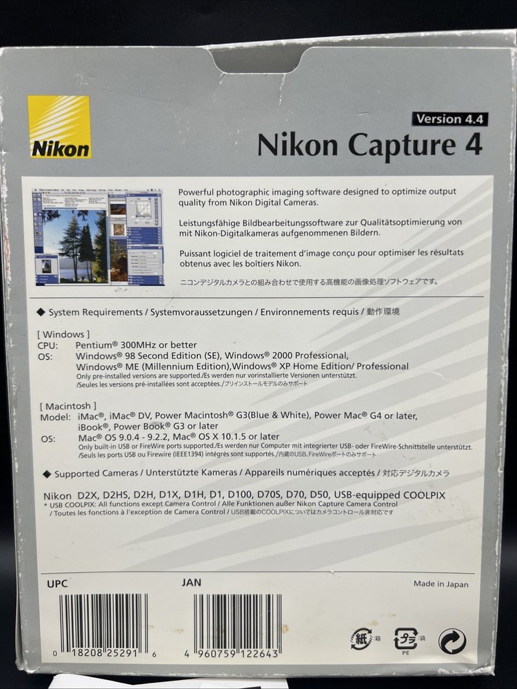 Nikon Capture 4 - Version 4.4 - Software Camera Control Digital SLR Cameras D200