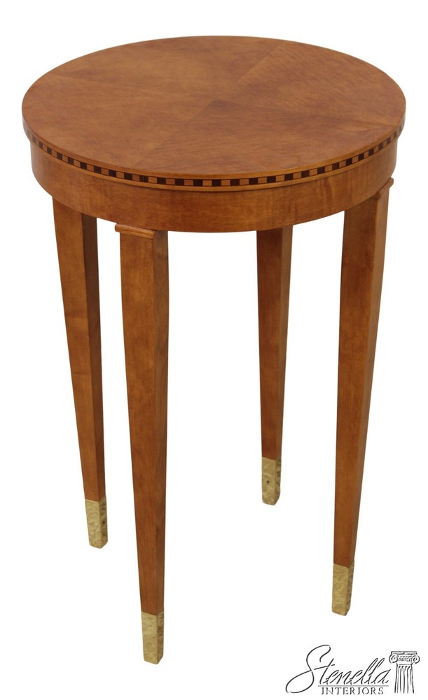 L72458: HICKORY WHITE Round Maple Neoclassical End Table