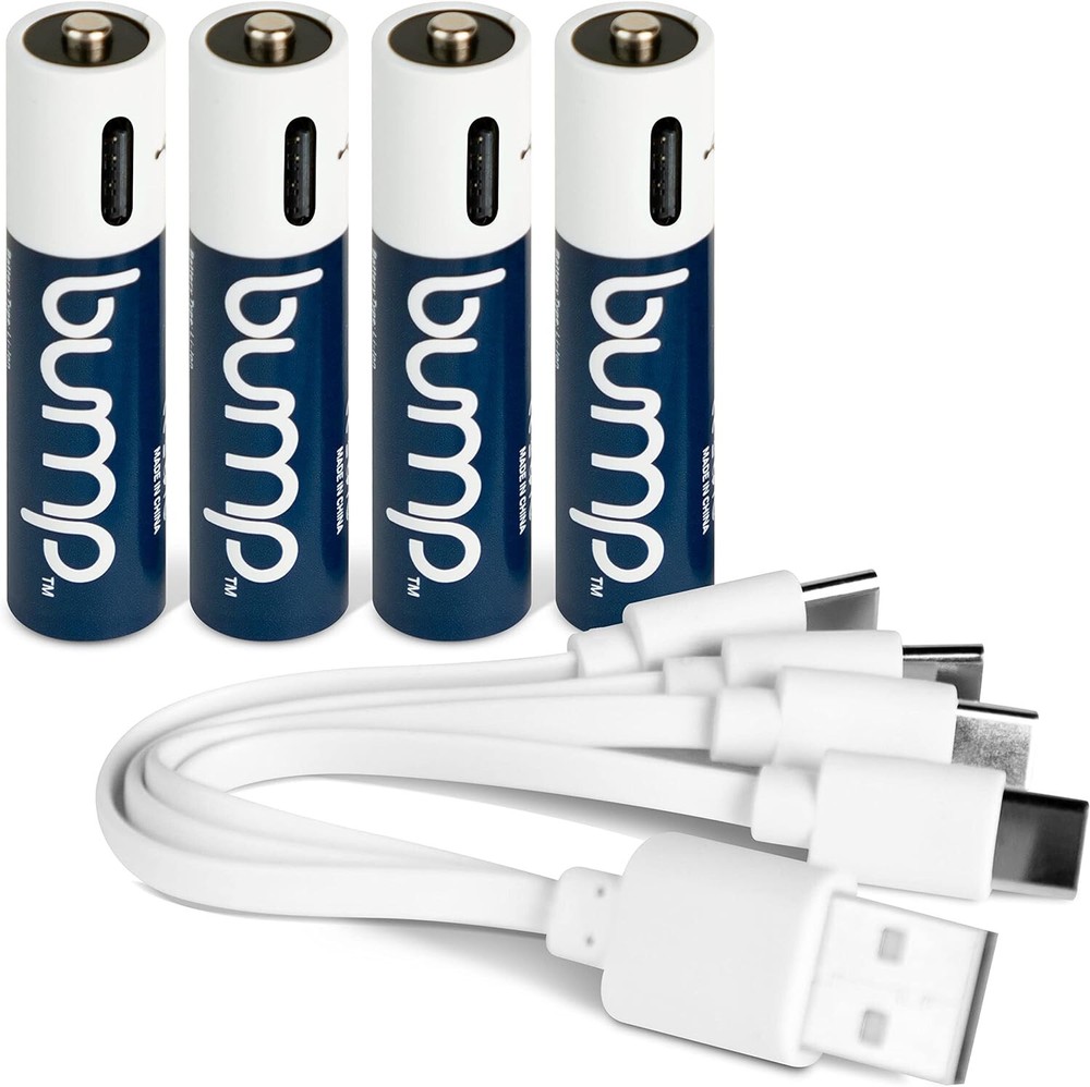 4Pack Rechargeable AAA Lithium ion li-ion Batteries 1.5V With USB C Cable