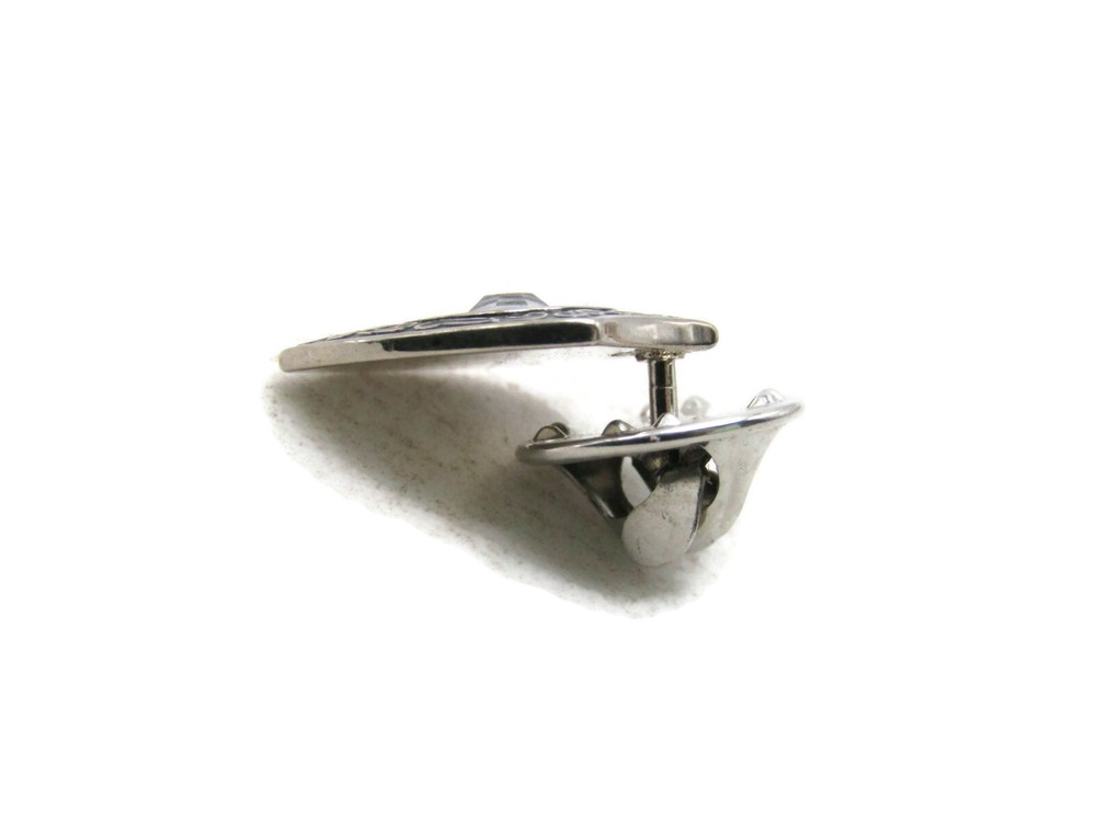 Commitment to Excellence Award Lapel Pin Shield Rhinestone Black Silver Tone