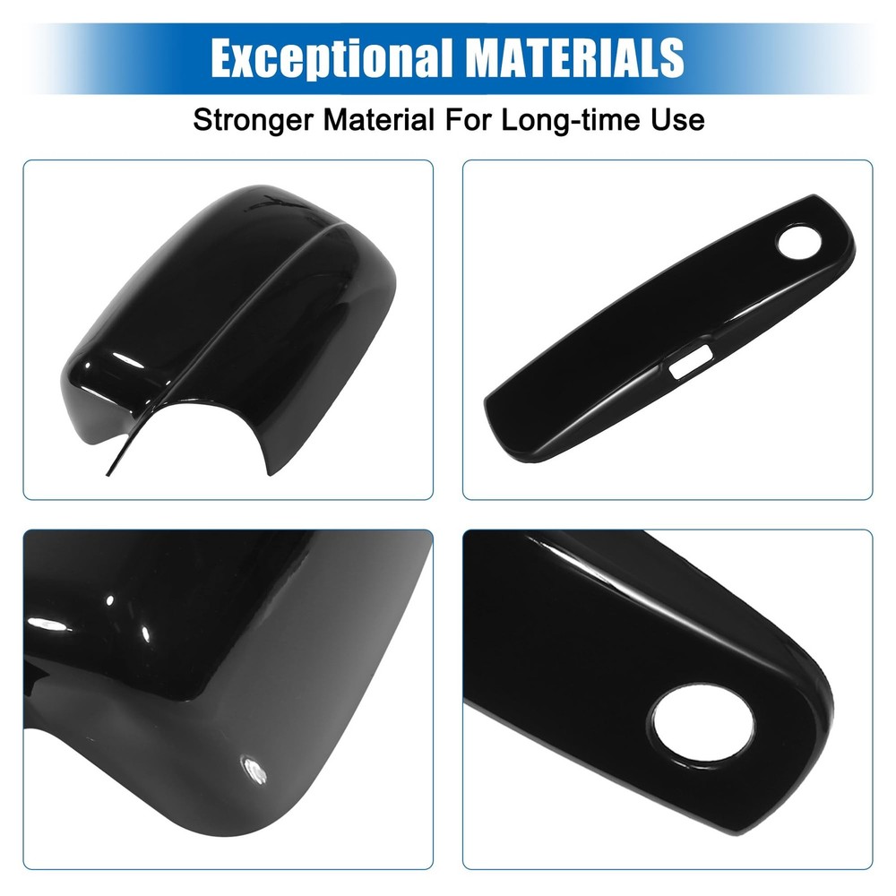 X AUTOHAUX Automotive Exterior Door Handle Covers Rearview Mirror Cover Compa...