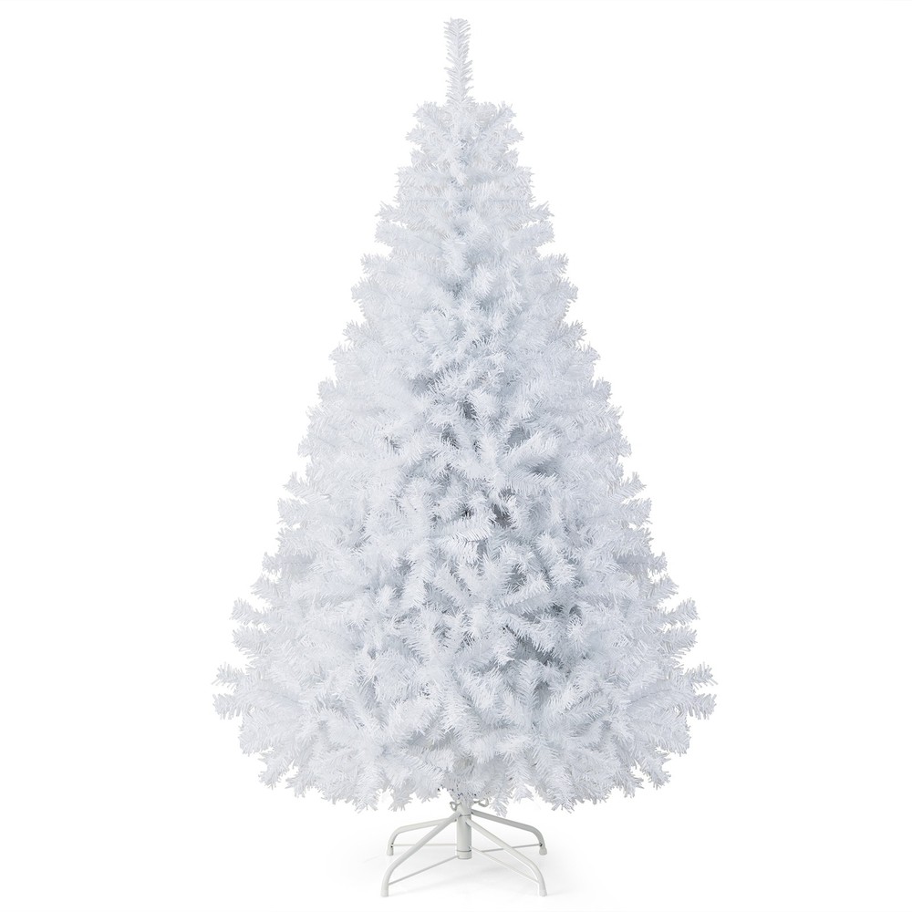 6ft White Christmas Tree Classic Pine Tree PVC Material Thicken Tips(White)