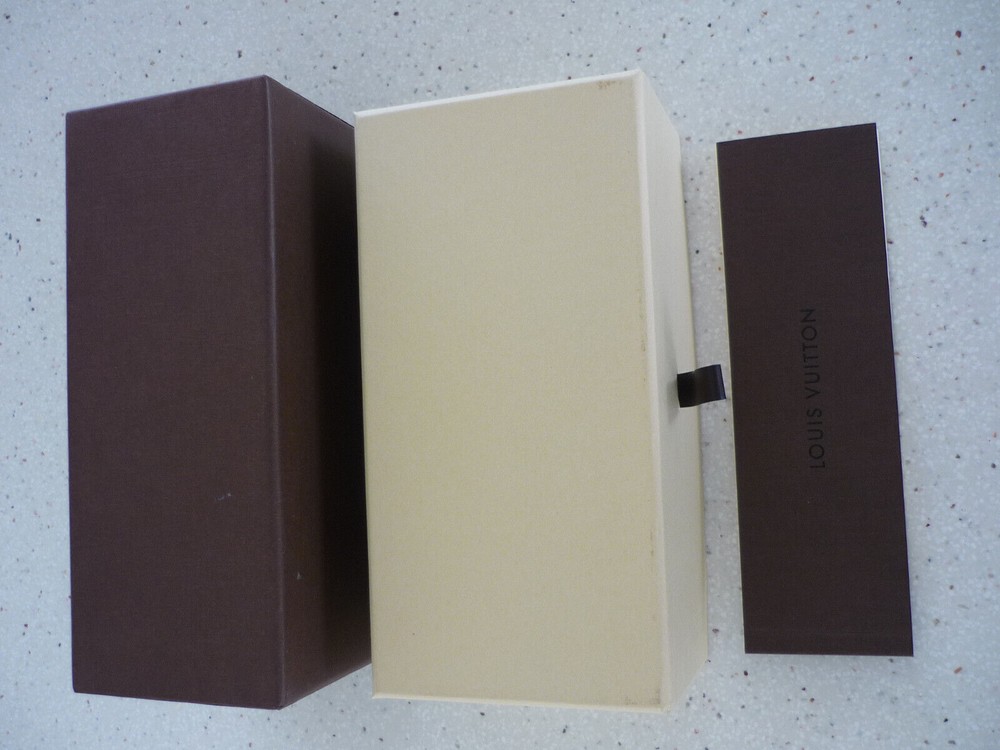 LOUIS VUITTON BOX DRAWER & LEATHER PULL AUTHENIC 7" X 3 1/2" X 3"