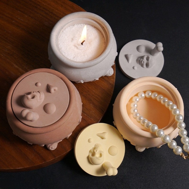 Skull Storage Box Molds Silicone Texture for Crafting Distinctive Storage Box