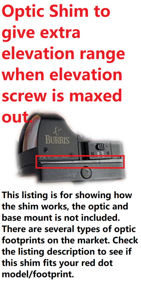 ADE Optic Elevation Riser Shim for Shield RMS/RMSC Holosun 407k, 507k Red Dot