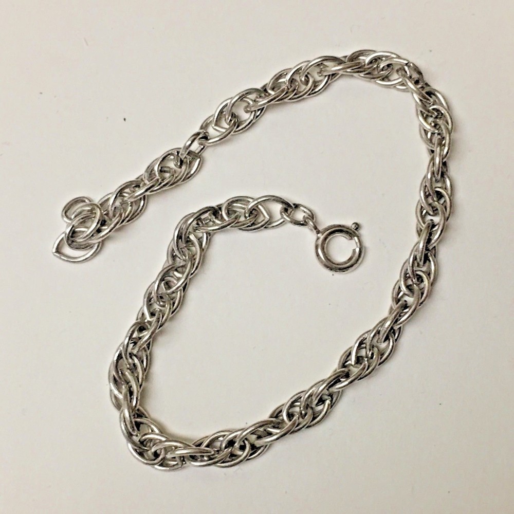 CHARM  STERLING BRACELET  8  INCHES