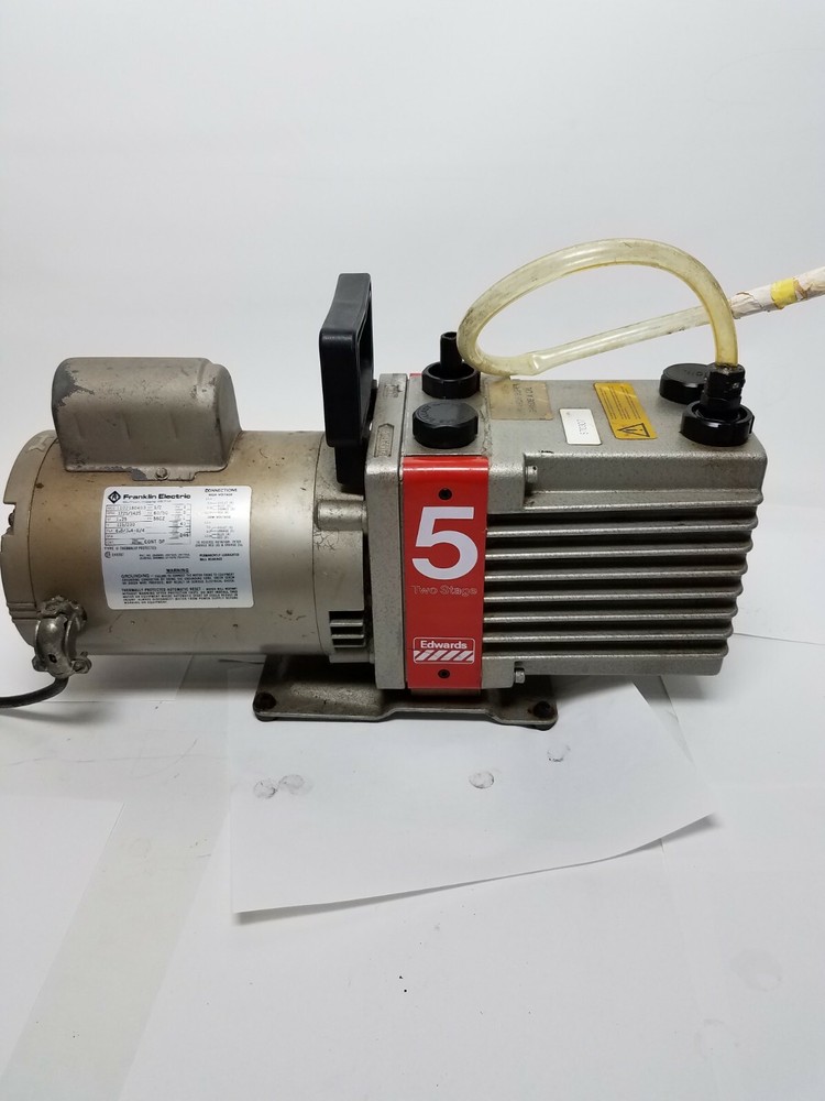 EDWARDS 5 E2M5 TWO-STAGE HIGH VACUUM PUMP TESTED AND WORKING