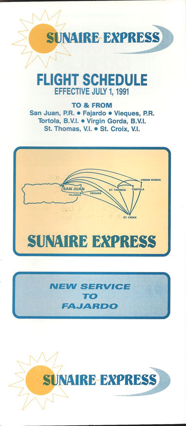 Sunaire Express system timetable 7/1/91 [2103] Buy 4+ save 25%