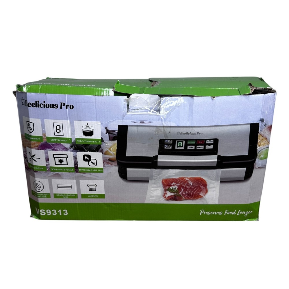 Beelicious Pro VS9313 Vacuum Sealer Machine – Compact Kitchen Sealing – Open Box