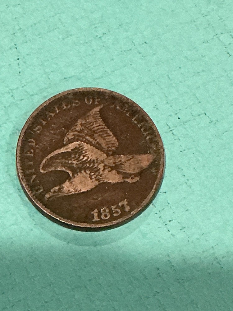 1857 Flying Eagle Cent Brown Sharp details original