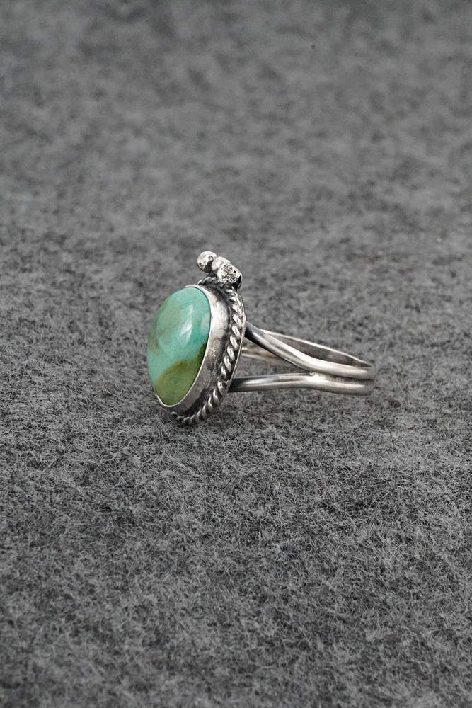 Turquoise & Sterling Silver Ring - Rosemary Saunders - Size 8