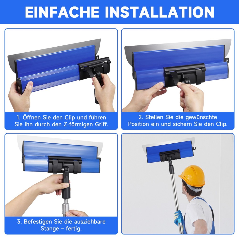 Drywall Composite Skimming Blades w/ Adapter + Handle | 7pc Set