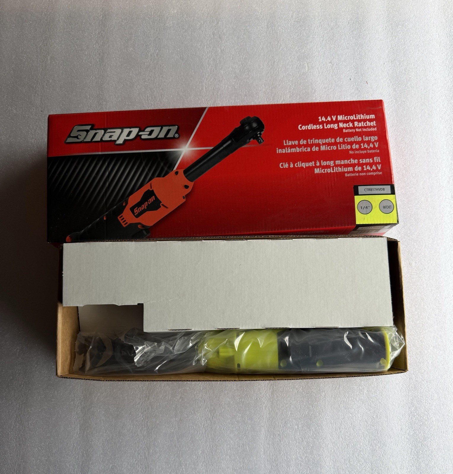 NEW SNAP ON CTR817HVDB 14.4V Lithium 1/4" Dr Brushless Long Neck Ratchet Tool