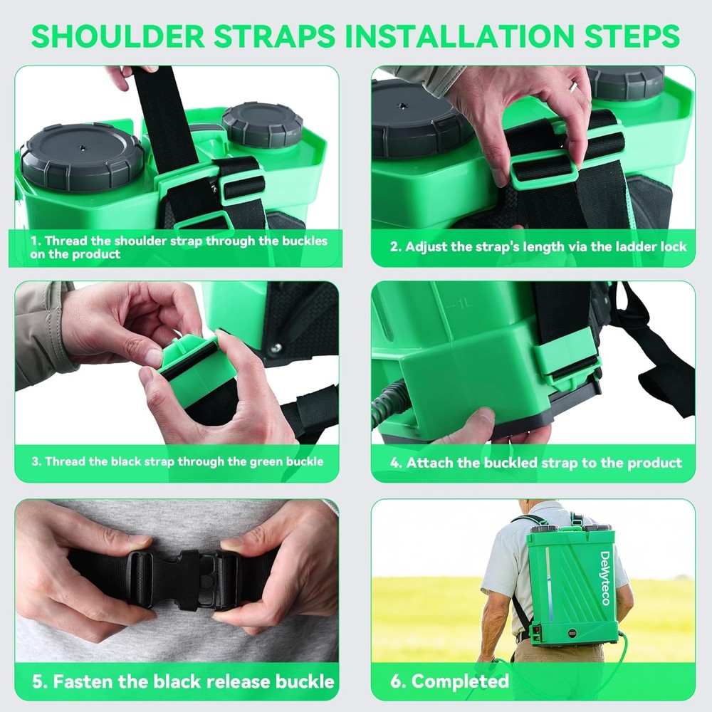 Battery Powered Backpack Sprayer with Mixer 4.2 Gallon, Upgraded Backrest & Stra