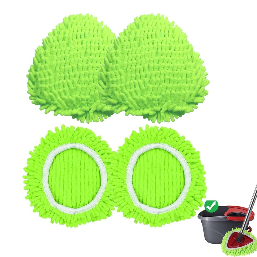 4 Pack Reusable Microfiber Mop Pads Compatible with O-Cedar EasyWring 1-Tank ...