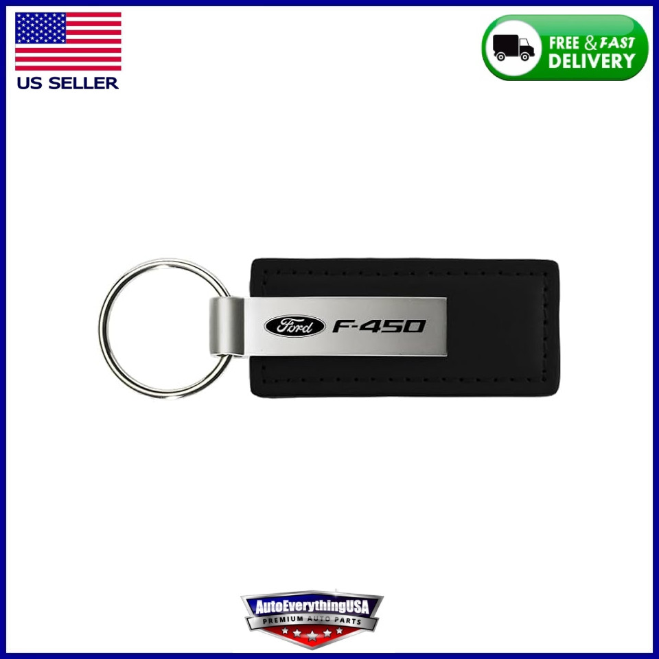 Au-TOMOTIVE GOLD, INC. Officially Licensed Black Rectangular Leather Key Chain