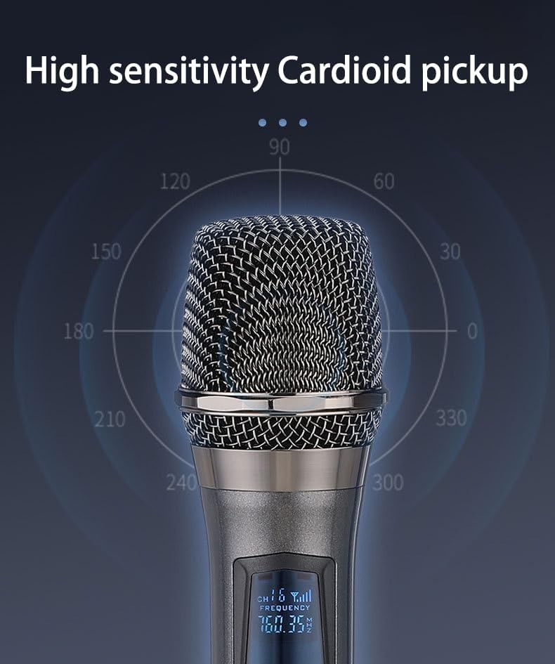 Wireless Microphone, Rechargeable Fixed Frequency Wireless Dual Microphone,Ha...