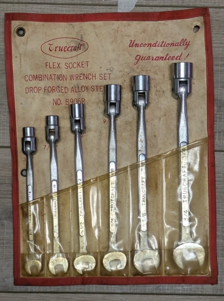6 PC. TRUECRAFT Flex Head Swivel Socket Combination SAE Wrenches Set 3/8" -3/4