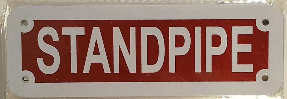 STANDPIPE SIGN (RED REFLECTIVE , ALUMINIUM 2X6 ) ref1020-REF24-1027