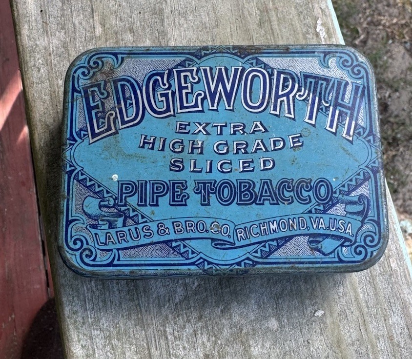 Old TOBACCO TIN With WORK Buttons Studs Rivets All Different Names