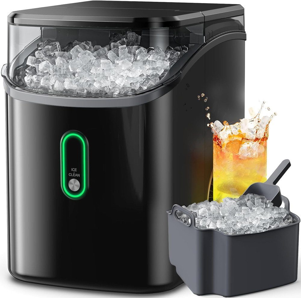 Nugget Ice Maker Countertop, Pebble Ice Makers with Crushed Soft Chewable Ice, 3
