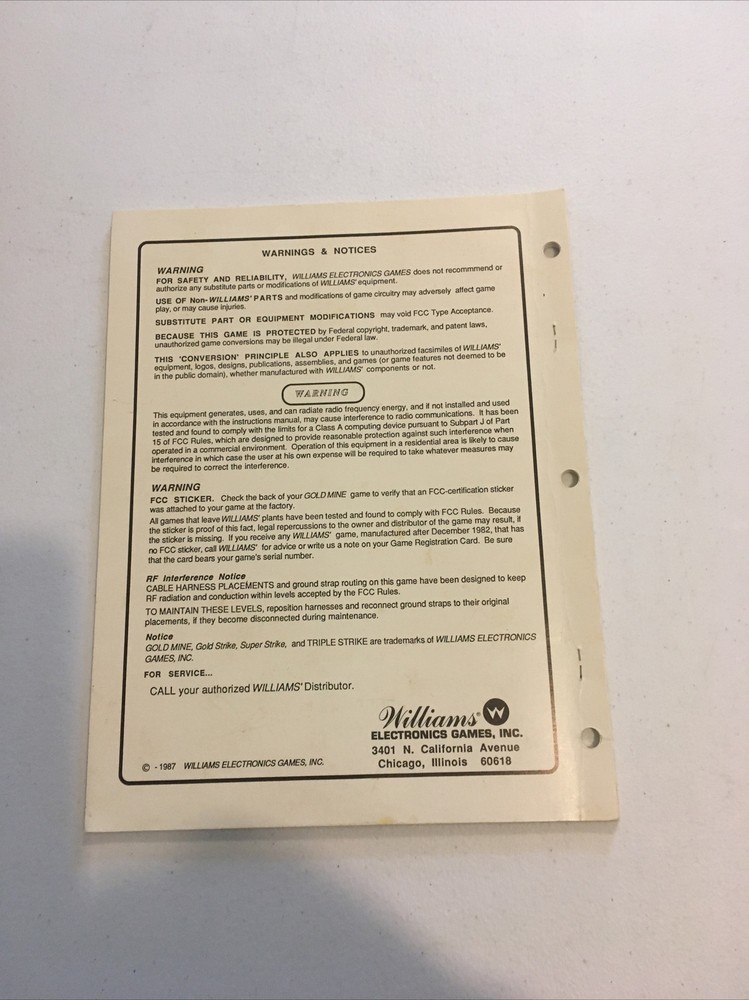 williams gold mine operation manual
