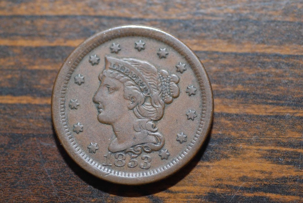 1853 Large Cent, VF