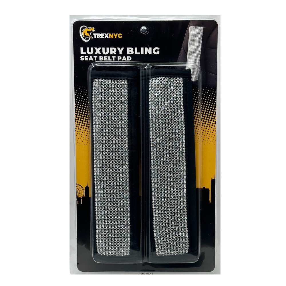 TrexNYC Seat Belt Comforter: Bling Car Accessories, Bling/Silver