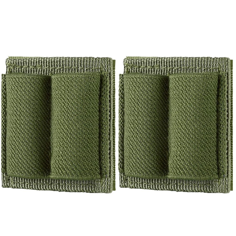 Tactical 2x Patch Ammo Holder 2 Round Adhesive Cartridges Hook Loop Bullet Pouch