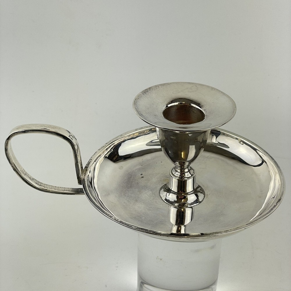 Vintage Solid Sterling Silver Chamberstick Candlestick 15cm