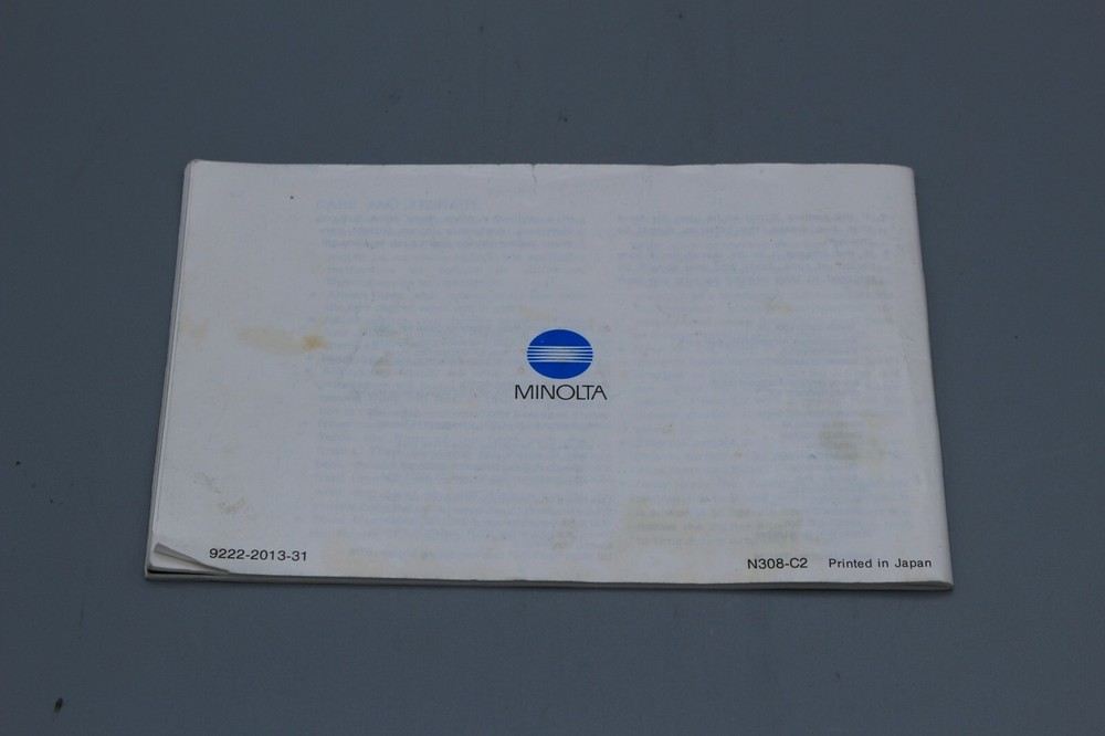 Minolta XG-A Owner's Manual