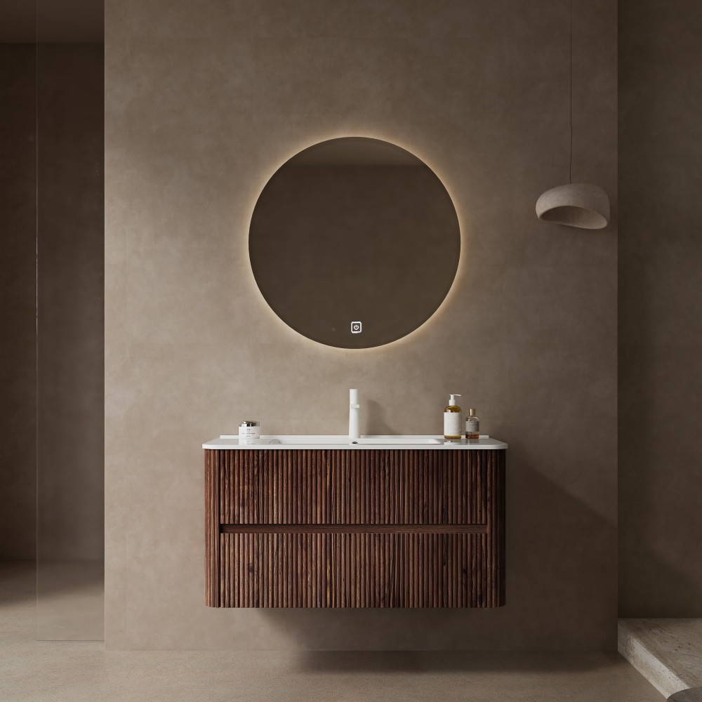 24" Modern Floating Vanity with Sink & 2 Drawers, Preassembled