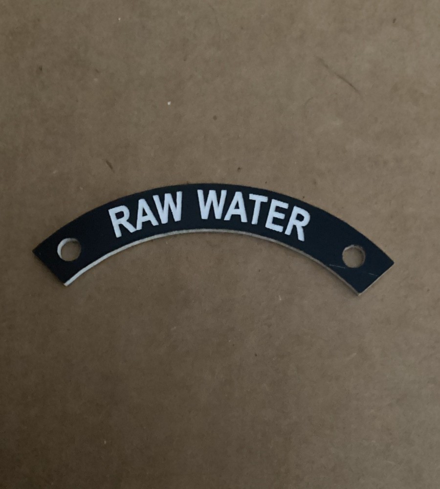 Raw Water Identi-Plates / Label