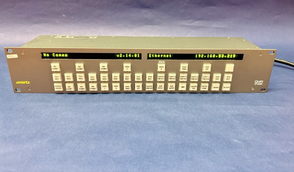 Evertz CP-3208E Eight Destination Remote Control Panel (up to 32 Sources)