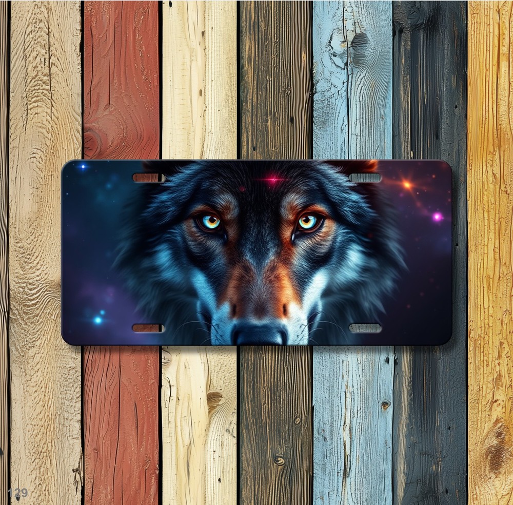 Realistic Wolf License Plate Customizable Auto Tag Anniversary Gift
