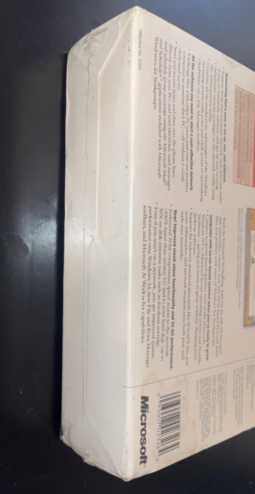 Microsoft Windows For Workgroups Operating System Version 3.11 Factory Sealed