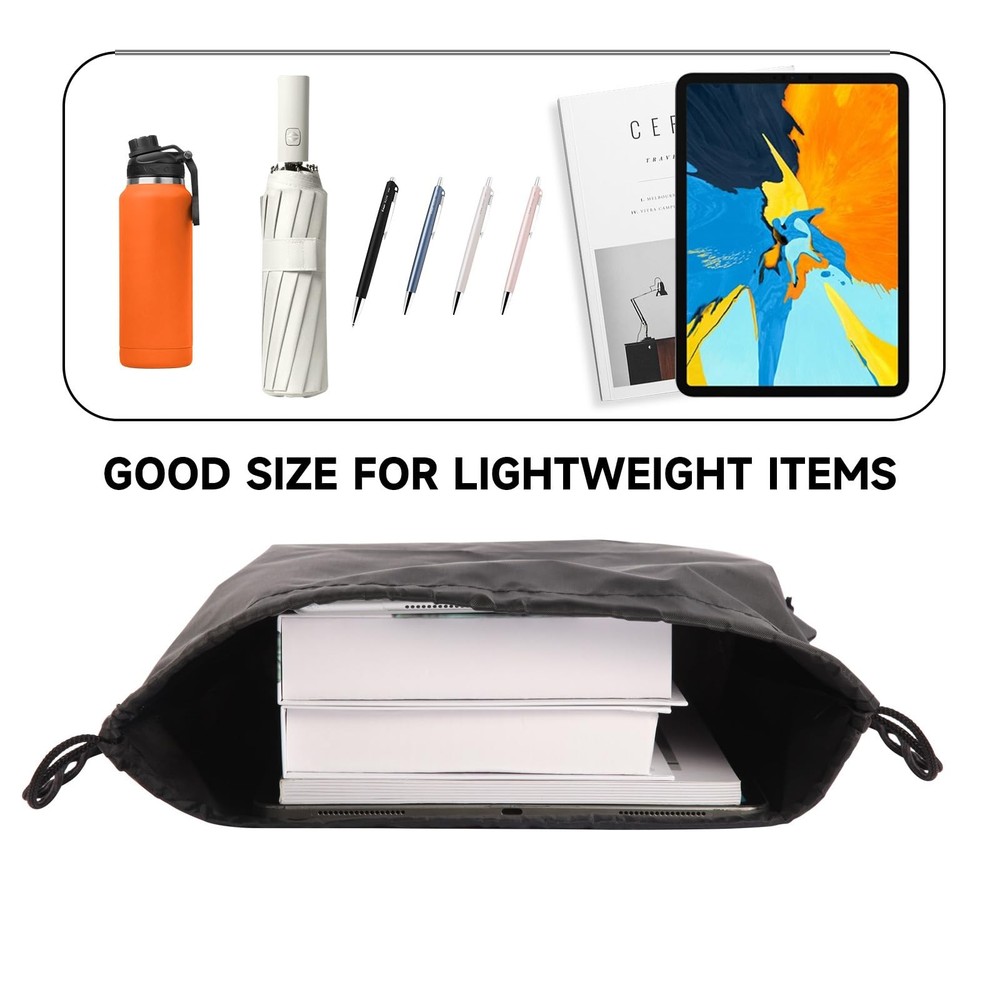 Kuhome 6Pcs Black Drawstring Backpacks Bulk String Bag Cinch Large,