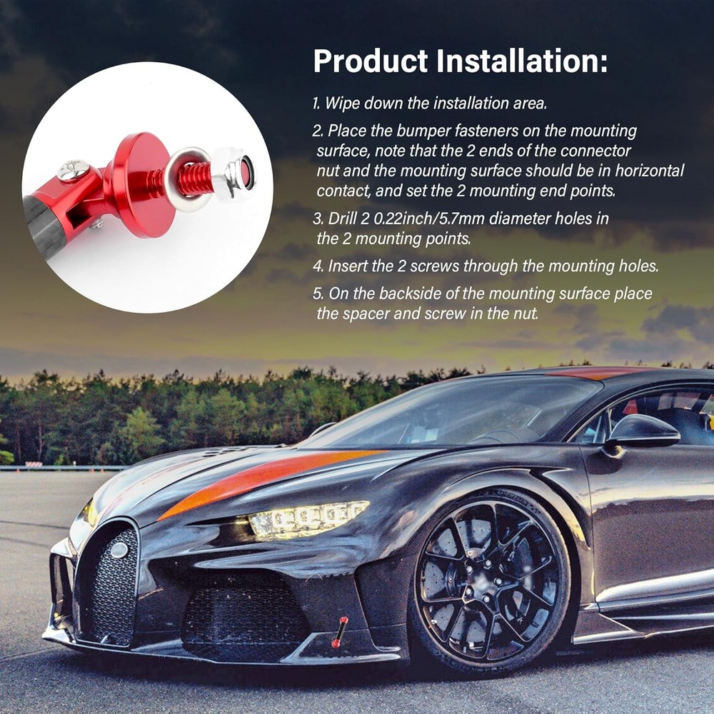 2PCS Quick Release Fasteners, Adjustable Quick Release Color: Carbon Fiber Red