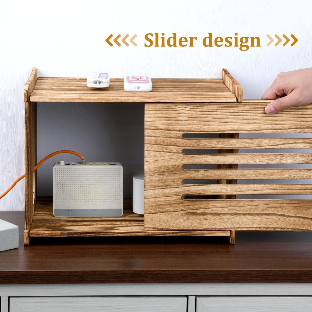 Router Shelf Solid Wood Router Storage Box Projector Stand Need Assembly Mode...