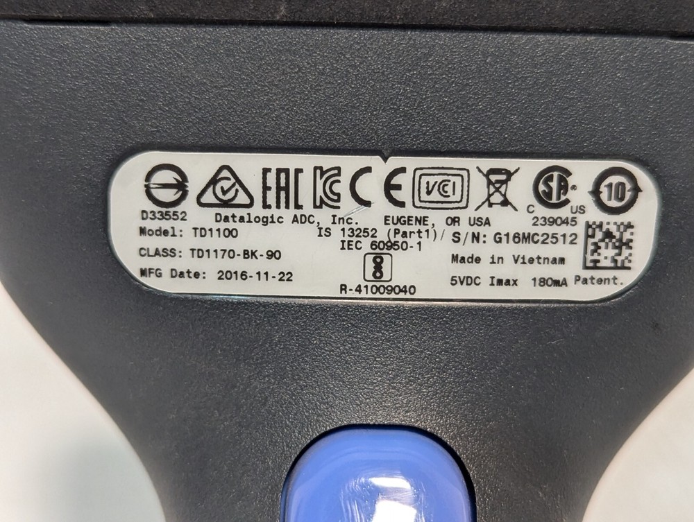 Datalogic TD1100 Touch 90 Corded Handheld Bar Code Reader