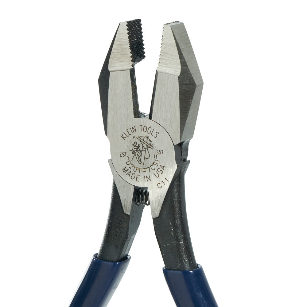 Klein Tools D201-7CST Ironworker Pliers, Spring Loaded Side Cutters, 9-Inch Long