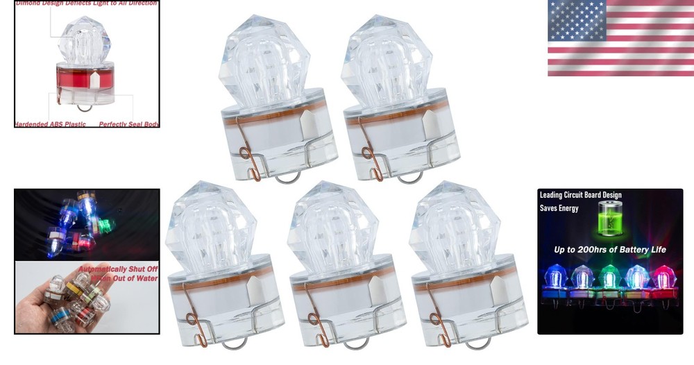 Ultimate 5 Pack LED Fishing Lights - Efficient & Effective Deep Drop Lures