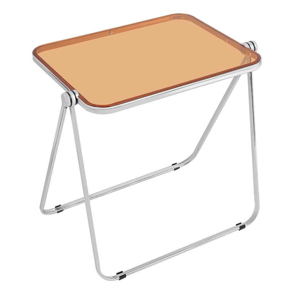 Clear Foldable Side Table, Tiny Desk for Home Office, Small Computer Desk