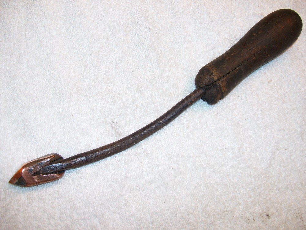 Soldering Iron, Antique Primitive Copper Head