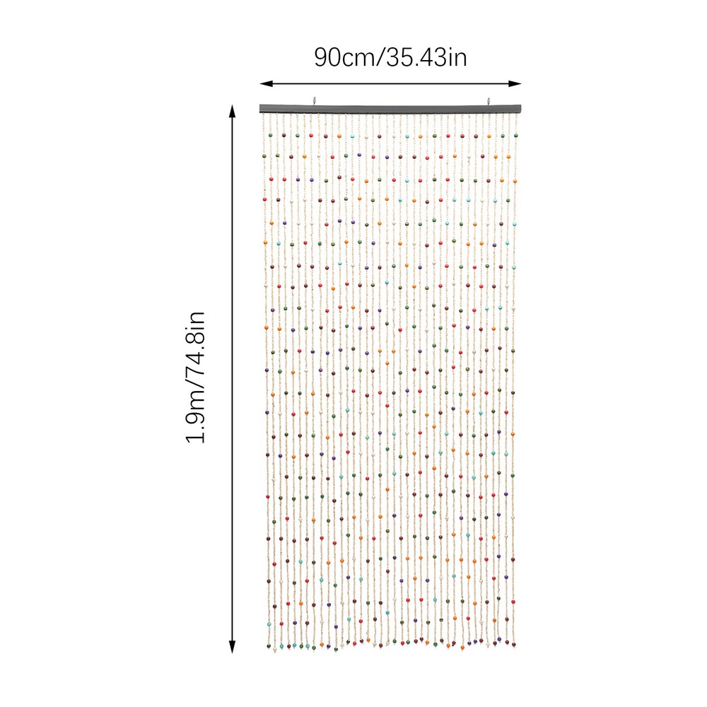 Natural Bamboo Beaded Curtain Colorful Boho Bamboo Beaded Window Doors Divider