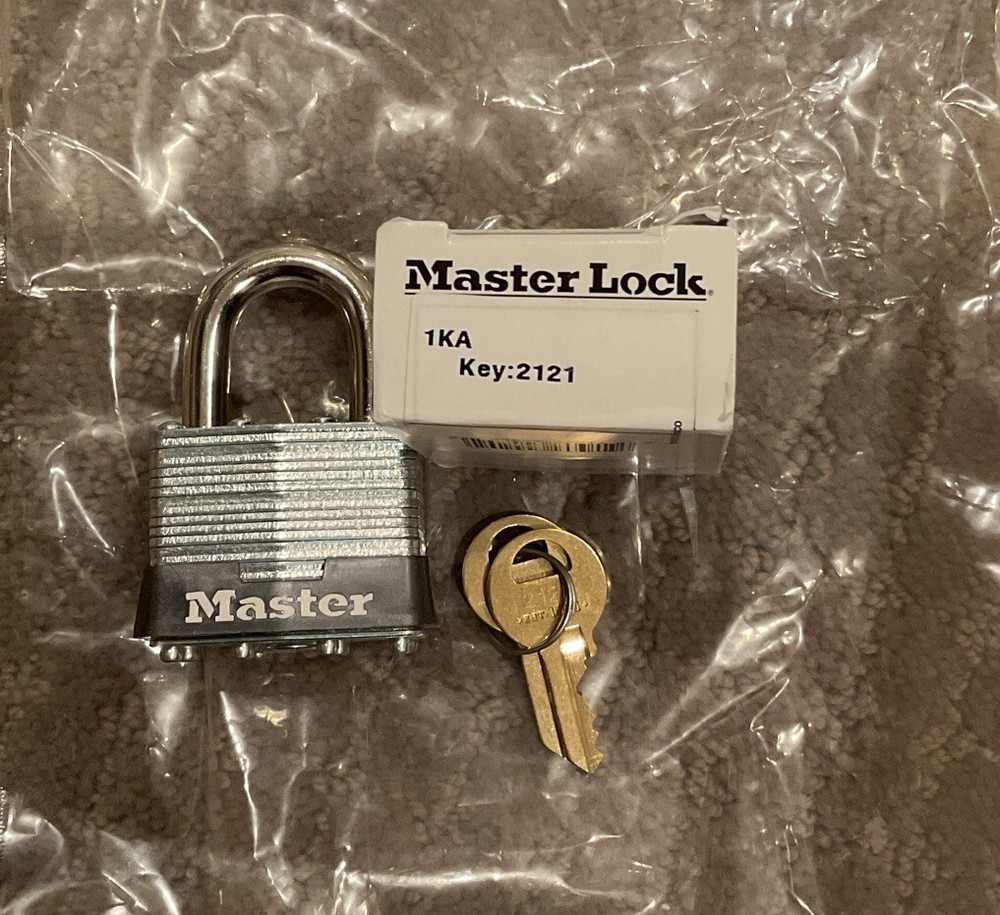Master Lock Padlock 1KA Key: 2121 - Comes With 2 Keys Packaging May Vary