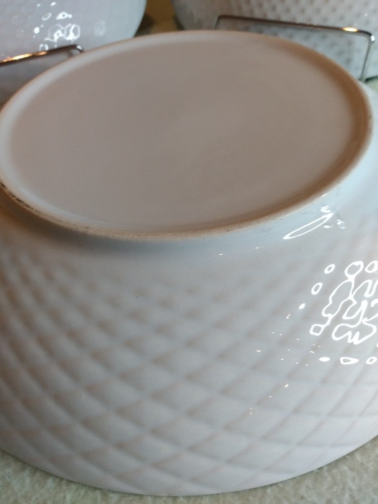 Stoneware All-Purpose Bowl 3 piece Set Pasta Bowls 3 Different Embossed Patterns